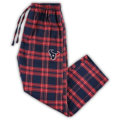 Concepts Sport Men's  Navy, Red Houston Texans Big And Tall Ultimate Sleep Pant In Navy,red