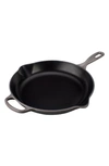 LE CREUSET SIGNATURE HANDLE ENAMEL 11 3/4 INCH CAST IRON SKILLET