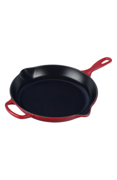 LE CREUSET SIGNATURE HANDLE ENAMEL 11 3/4 INCH CAST IRON SKILLET