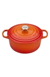 LE CREUSET SIGNATURE 5 1/2 QUART ROUND ENAMEL CAST IRON FRENCH/DUTCH OVEN