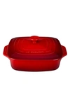 Le Creuset 2.29-quart Stoneware Square Casserole In Cherry