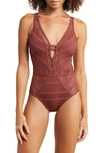 BECCA COLORPLAY LACE ONE-PIECE SWIMSUIT