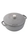 STAUB 3.75-QUART ENAMELED ROOSTER LID CAST IRON FRENCH/DUTCH OVEN