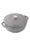 Staub Cast Iron 3.75-qt Essential French Oven Rooster In Graphite