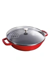 Staub Enameled Cast Iron 4.5-qt. Perfect Pan With Lid In Cherry