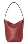 The Row Small Lux Grain Park Leather Tote Bag In Terracotta Shag