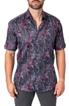 Maceoo Galileo Firestorm Multi Short Sleeve Button-up Shirt In Multi