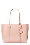 Tory Burch Perry Leather Shopper Tote Bag In Shell Pink