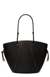 Tory Burch Spaghetti Strap Leather Tote In Black