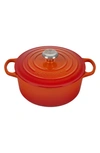 Le Creuset Signature 4.5-quart Round Enamel Cast Iron Dutch Oven In Flame