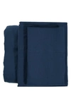 Pom Pom At Home Linen 4-piece Sheeting Set In Navy