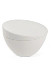 Nambe Orbit Stoneware Sugar Bowl In White