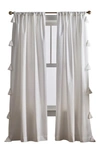 Peri Home Chunky Tassel 84 X 42 Poletop White With Black Tassel Window Panel, Pair In White W/ White Tassel