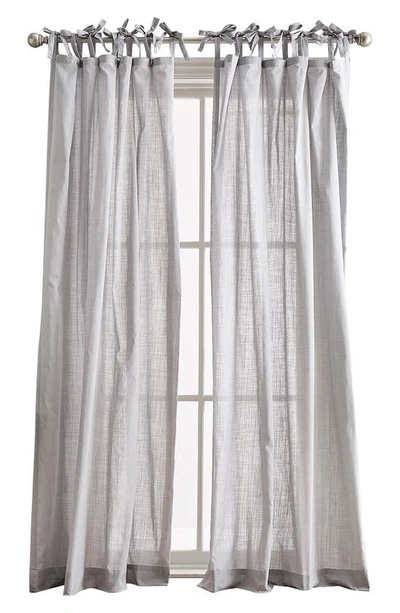 Peri Home Cotton Sheer 84 X 50 Tie Tab Window Panel, Pair In Silver