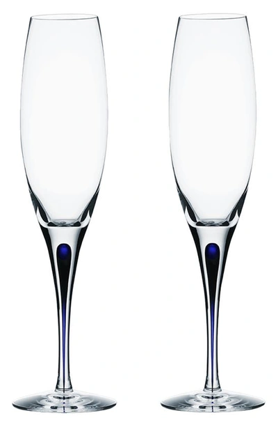 ORREFORS INTERMEZZO SET OF 2 CHAMPAGNE FLUTES