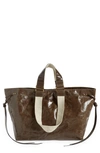Isabel Marant Wardy Leather Tote In Green