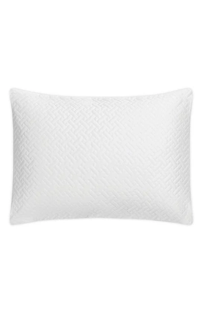 Matouk Basket Weave Cotton Sateen Boudoir Sham In White