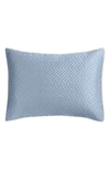 Matouk Basketweave Cotton Sateen Sham In Hazy Blue