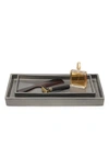 Pigeon & Poodle Cordoba Nesting Tray In Gray Burlap