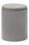 Pigeon & Poodle Cordoba Round Ceramic Storage Canister In Gray Burlap