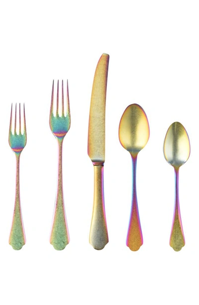 Mepra Dolce Vita Pewter 5-piece Place Setting In Iridescent