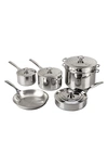 LE CREUSET STAINLESS STEEL COOKWARE 10-PIECE SET