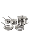 Le Creuset 10-piece Stainless Steel Cookware Set In Stainless Steel