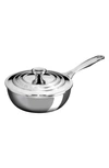 LE CREUSET LE CREUSET 2-QUART STAINLESS STEEL SAUCIER PAN WITH LID