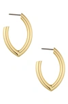Ettika Mara Elongated 18k Gold Plated Hoop Earrings In Gold
