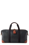 Mulberry Medium Clipper Faux Scotch Grain Duffle Bag In Black-cognac