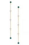 Ettika Green Opal Linear Drop Earrings In Green