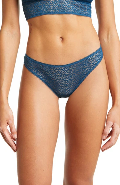 Dkny Modern Lace Thong In Poseidon