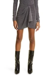 Isabel Marant Étoile Marant Étoile Woman Mini Skirt Black Size 8 Polyamide, Metallic Polyester, Elastane In Silver