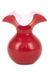 Vietri Hibiscus Glass Red Bud Vase
