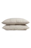 Parachute Linen Box Quilted Sham Set In Bone