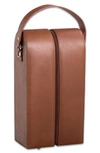 Bey-berk Vino Leather Double Wine Caddy In Multi Color