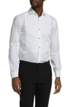 Hugo Boss Hank Slim Fit Easy Iron Bibbed Tuxedo Shirt In White