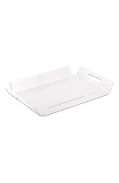 Bey-berk Dezi Acrylic Serving Tray In Clear