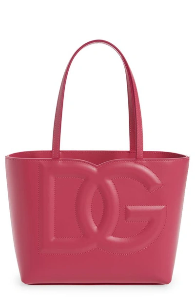 Dolce & Gabbana Leather Tote In Light Lilac