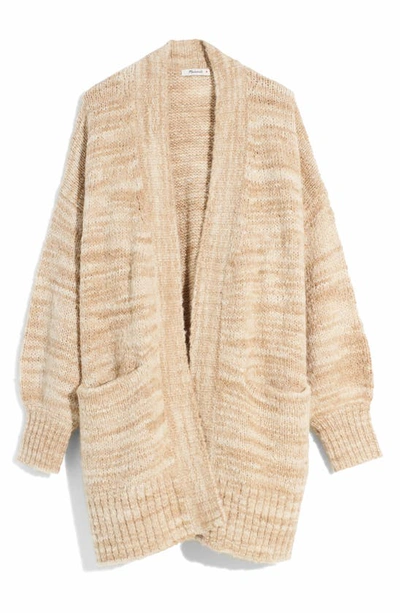 Madewell Space Dye Long Cardigan Sweater In Spacedye Oat