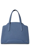 Loro Piana Sesia Micro Grain Matte Leather Handbag In W0pd Cloud Sky