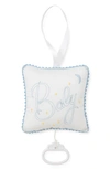 Kissy Kissy Embroidered Musical Pillow In White