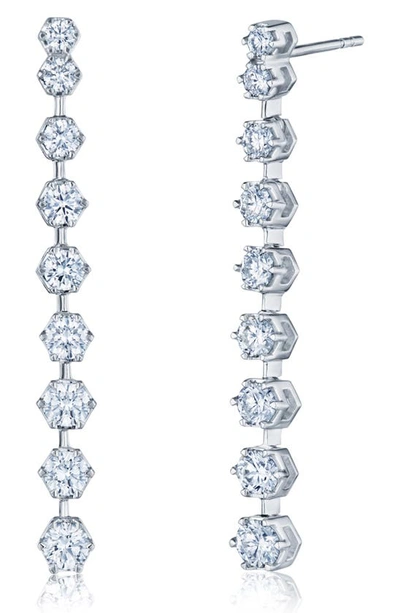 Kwiat Starry Night Diamond Linear Drop Earrings In White Gold