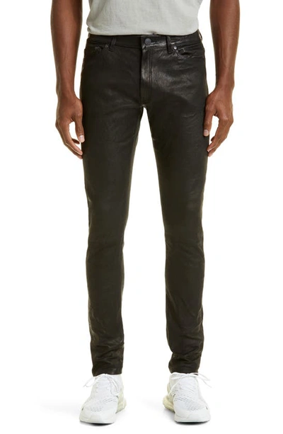 John Elliott Leather Slim-fit Cast 2 Jeans In Black