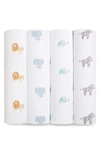 ADEN + ANAIS ASSORTED 4-PACK ORGANIC COTTON MUSLIN SWADDLING CLOTHS