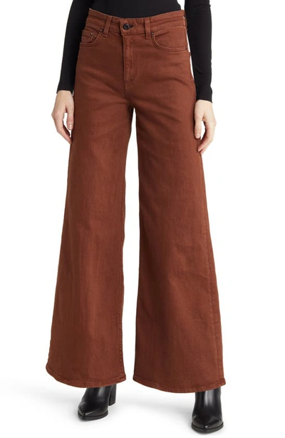 Askk Ny Wide Leg Jeans In Chocolate