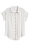 Caslon Stripe Woven Shirt In Ivory- Purple James Stripe