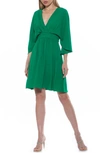 Alexia Admor Isla Draped Dolman Sleeve Fit & Flare Dress In Green