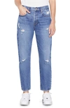 Frame Le Original Ripped High Waist Crop Jeans In Patina