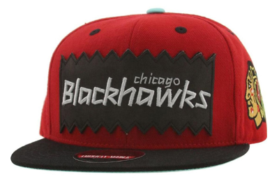 Pre-owned American Needle Chicago Blackhawks Nhl Retro Snapback Cap Red/black